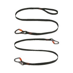 Rigid Lanyard Single or Dual Double-Locking Carabiner w/ Swivel