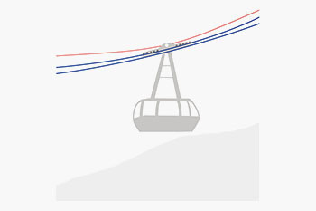 Reversible aerial ropeway